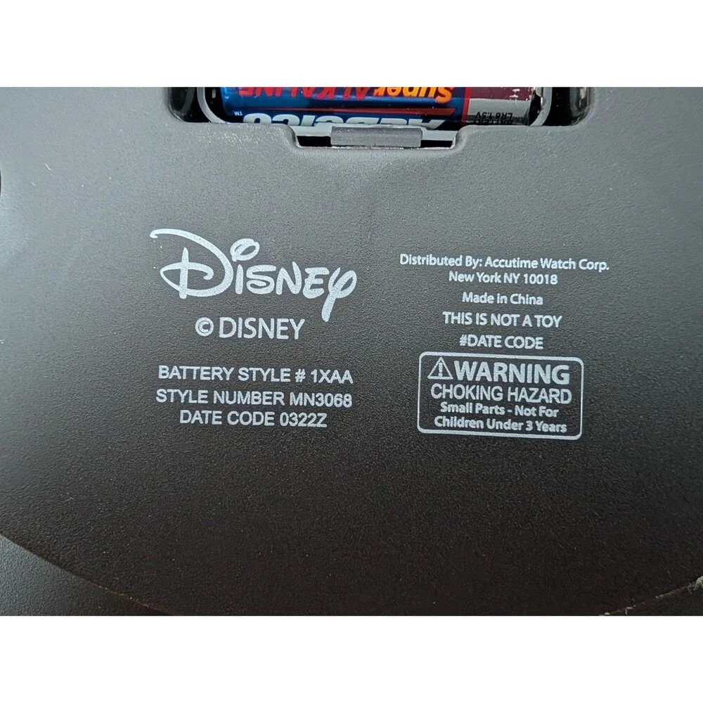 Disney Minnie Mouse Analog Display 12” Wall Clock Metallic Red Works Great!